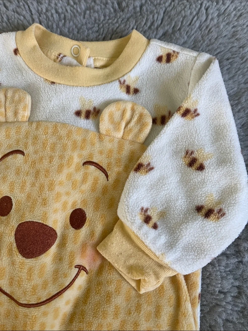 Disney Yellow Bear Face Footed One-Piece